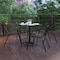 Flash Furniture Lila 27.5in Black Square Aluminum Indoor-Outdoor Table Set with 4 Black Slat Back Chairs TLH-ALUM-28SQ-017BK4-GG - alternate 10
